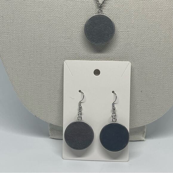 Handmade Green Yellow Orange Mandala Pendant Necklace & Earrings Set NWT OS - Picture 4 of 6